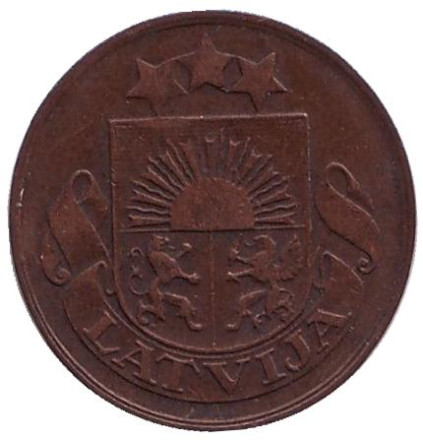 Монета 2 сантима. 1928 год, Латвия. Монета 2 сантима. 1928 год, Латвия.