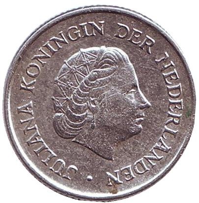 Монета 1/4 гульдена. 1970 год, Нидерландские Антильские острова. Монета 1/4 гульдена. 1970 год, Нидерландские Антильские острова.