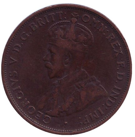 Монета 1 пенни. 1912 год, Австралия. Монета 1 пенни. 1912 год, Австралия.