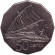 Монета 50 центов. 1997 год, Фиджи. Фиджийское каноэ Такиа (Каунитони).