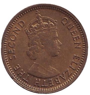Монета 5 центов. 1965 год, Гонконг.