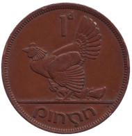 Монета 1 пенни. 1949 год, Ирландия. Птица. Ирландская арфа. Монета 1 пенни. 1949 год, Ирландия. Птица. Ирландская арфа.
