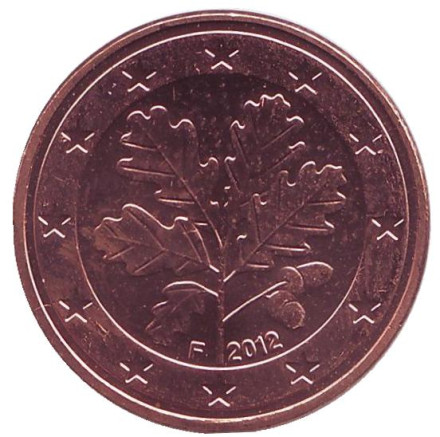 Монета 5 центов. 2012 год (F), Германия.