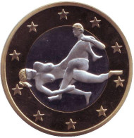 6 эросов (Sex euros). Сувенирный жетон. (Вар. 24)
