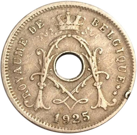 Монета 5 сантимов. 1925 год, Бельгия. (Belgique)