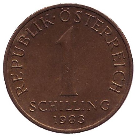 Монета 1 шиллинг. 1983 год, Австрия. Эдельвейс. Монета 1 шиллинг. 1983 год, Австрия. Эдельвейс.