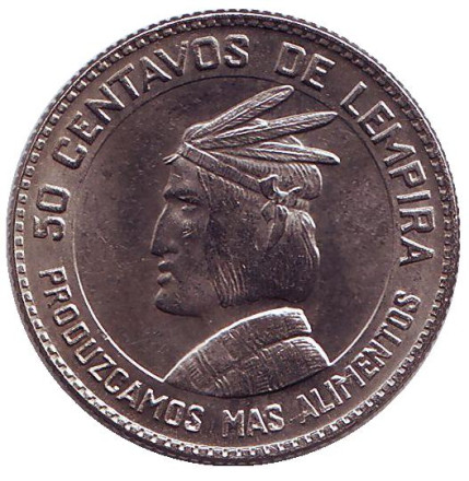 Монета 50 сентаво. 1973 год, Гондурас. ФАО.
