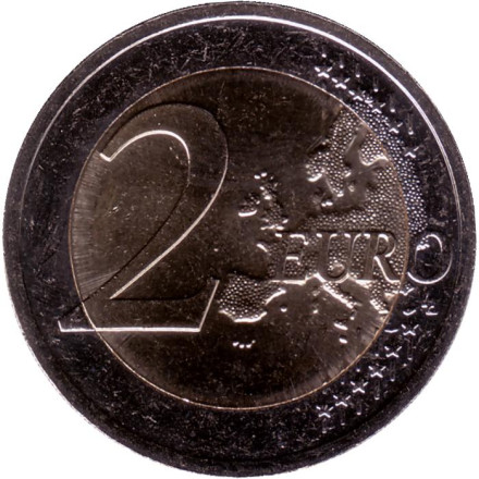 Монета 2 евро. 2022 год, Латвия. Финансовая грамотность.