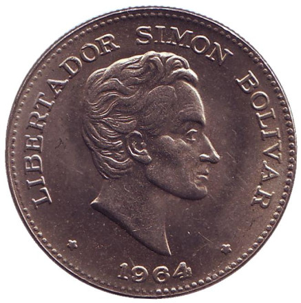 Монета 50 сентаво. 1964 год, Колумбия. Симон Боливар.