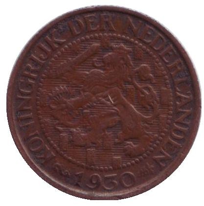 Монета 1 цент. 1930 год, Нидерланды.