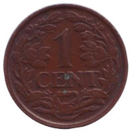 Монета 1 цент. 1930 год, Нидерланды. Монета 1 цент. 1930 год, Нидерланды.