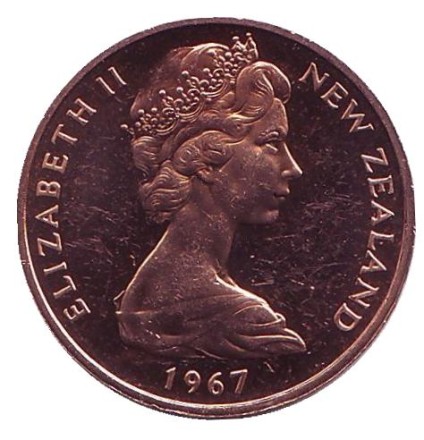 Монета 2 цента. 1967 год, Новая Зеландия. Proof. Цветки куаваи. Монета 2 цента. 1967 год, Новая Зеландия. Proof. Цветки куаваи.