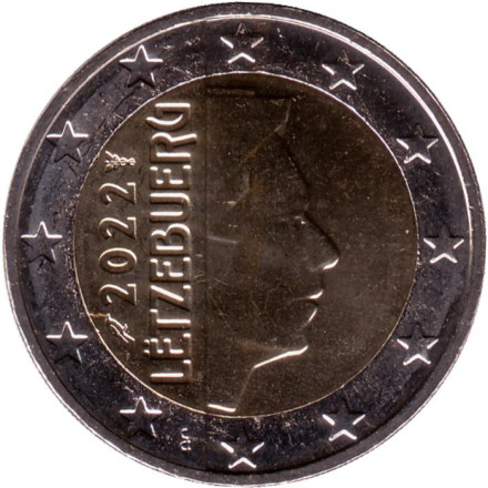 Монета 2 евро. 2022 год, Люксембург.