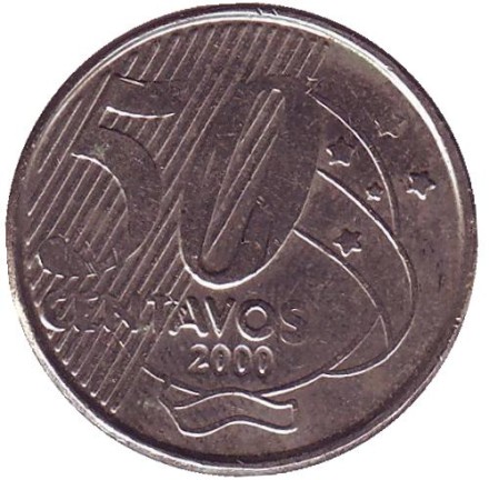 Монета 50 сентаво. 2000 год, Бразилия. Хосе Паранхос.