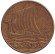 Монета 1 крона. 1934 год, Эстония. Корабль викингов.
