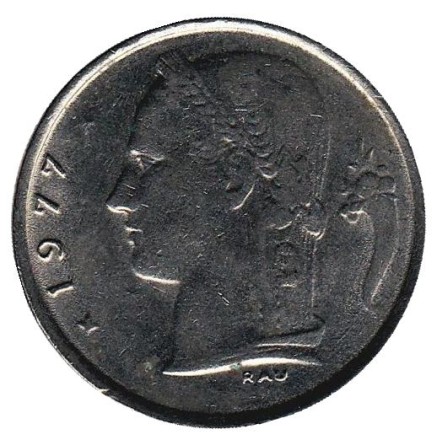 Монета 1 франк. 1977 год, Бельгия. (Belgique) Монета 1 франк. 1977 год, Бельгия. (Belgique)