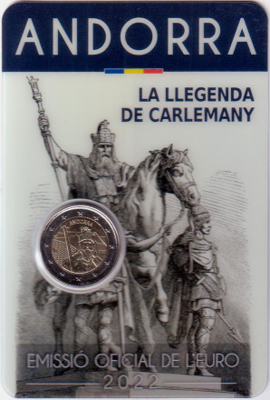 Монета 2 евро. 2022 год, Андорра. Карл Великий.