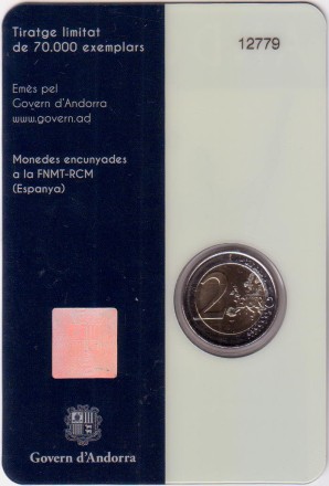 Монета 2 евро. 2022 год, Андорра. Карл Великий. Монета 2 евро. 2022 год, Андорра. Карл Великий.