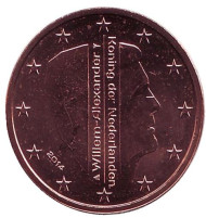 Монета 2 цента. 2014 год, Нидерланды.