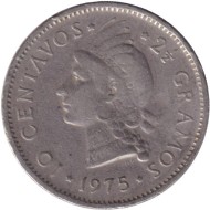 Монета 10 сентаво. 1975 год, Доминиканская Республика. Монета 10 сентаво. 1975 год, Доминиканская Республика.