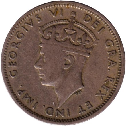 Монета 1 шиллинг. 1947 год, Кипр. Король Георг VI.