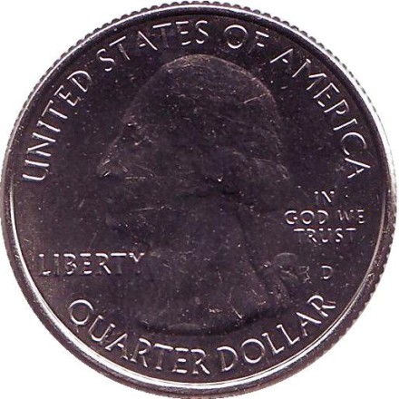 Монета 25 центов (D). 2017 год, США. Национальное историческое место Фредерика Дугласа. Парк № 37.