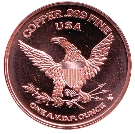 Саблезубый тигр. "Ледниковый период". Монетовидный жетон. Унция меди 999. США. 