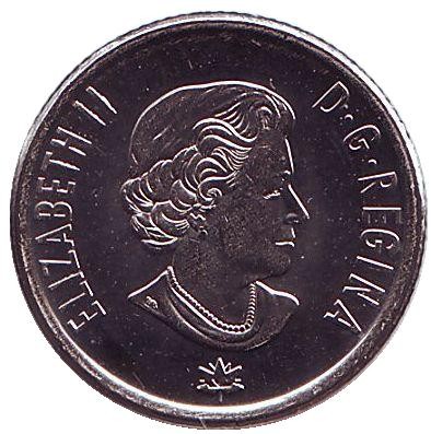 Монета 10 центов. 2017 год, Канада. 150 лет Конфедерации Канада. Крылья мира.