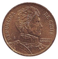 Монета 10 песо. 2011 год, Чили. Бернардо О’Хиггинс. Монета 10 песо. 2011 год, Чили. Бернардо О’Хиггинс.