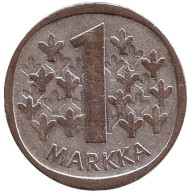 Монета 1 марка. 1966 год, Финляндия.