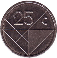 Монета 25 центов. 2009 год, Аруба. Монета 25 центов. 2009 год, Аруба.