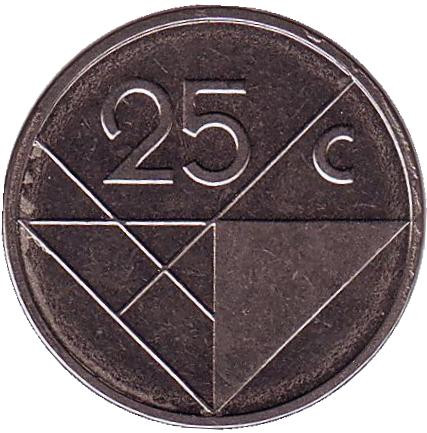 Монета 25 центов. 2009 год, Аруба.