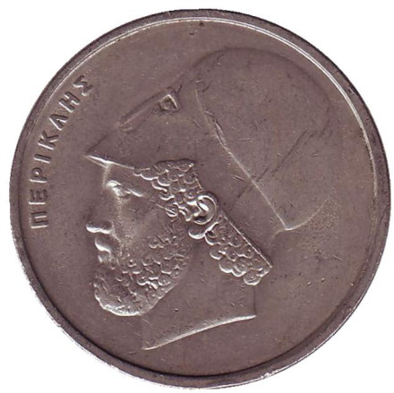 Монета 20 драхм. 1984 год, Греция. Перикл.