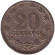 Монета 20 сентаво. 1929 год, Аргентина. Монета 20 сентаво. 1929 год, Аргентина.