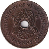 Монета 1 пенни. 1936 год, Новая Гвинея. Монета 1 пенни. 1936 год, Новая Гвинея.