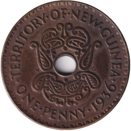 Монета 1 пенни. 1936 год, Новая Гвинея.