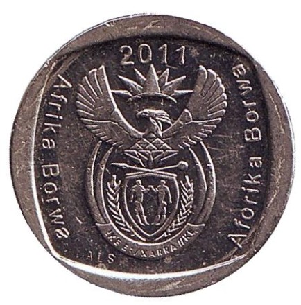 Монета 1 ранд. 2011 год, ЮАР. Газель.