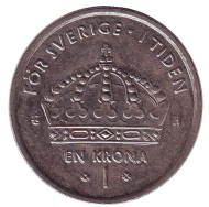 Монета 1 крона. 2003 год, Швеция. Монета 1 крона. 2003 год, Швеция.