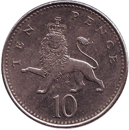Монета 10 пенсов. 2007 год, Великобритания.