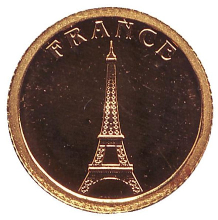Монета 12 долларов. 2008 год, Либерия. Франция. "Страны Европы".
