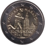 Монета 2 евро. 2024 год, Словакия. 100 лет Кошицкому марафону. Монета 2 евро. 2024 год, Словакия. 100 лет Кошицкому марафону.