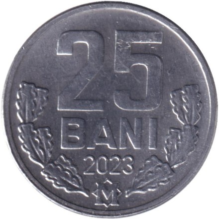 Монета 25 бани. 2023 год, Молдавия.