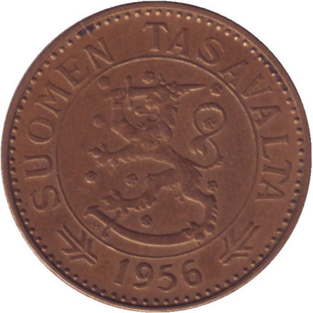 Монета 50 марок. 1956 год, Финляндия. Монета 50 марок. 1956 год, Финляндия.