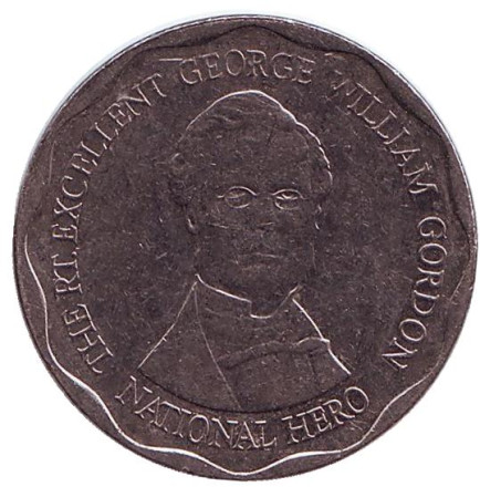 Монета 10 долларов. 2008 год, Ямайка. Джордж Гордон - национальный герой.