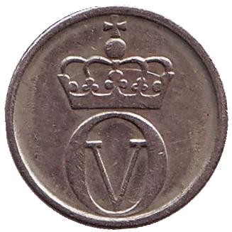 Монета 10 эре. 1969 год, Норвегия. Пчела.