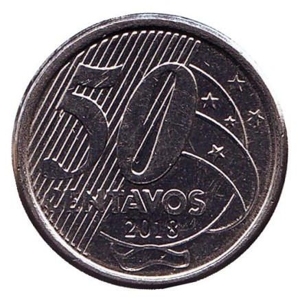 Монета 50 сентаво. 2018 год, Бразилия. Хосе Паранхос. Монета 50 сентаво. 2018 год, Бразилия. Хосе Паранхос.