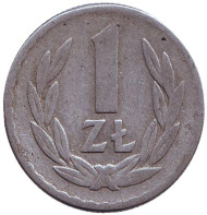 Монета 1 злотый. 1966 год, Польша. Монета 1 злотый. 1966 год, Польша.