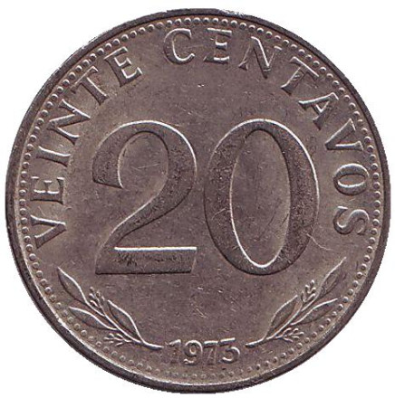 Монета 20 сентаво. 1973 год, Боливия.