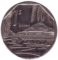 Монета 1 песо. 1998 год, Куба. Хижина в Гуаме. Монета 1 песо. 1998 год, Куба. Хижина в Гуаме.
