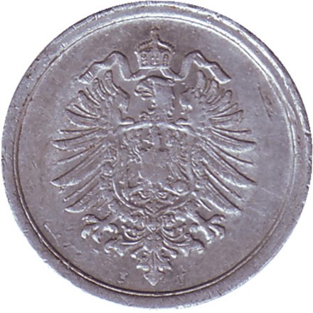 Монета 1 пфенниг. 1917 год (J), Германская империя. Монета 1 пфенниг. 1917 год (J), Германская империя.